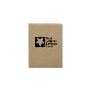 7" x 9" Laserable Leatherette Small Portfolio with Notepad GFT212 - Light Brown